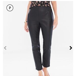 Chico’s Petite Juliet Faux Leather Front Ankle Pants - Size 4P (Chico’s 0P) NWT